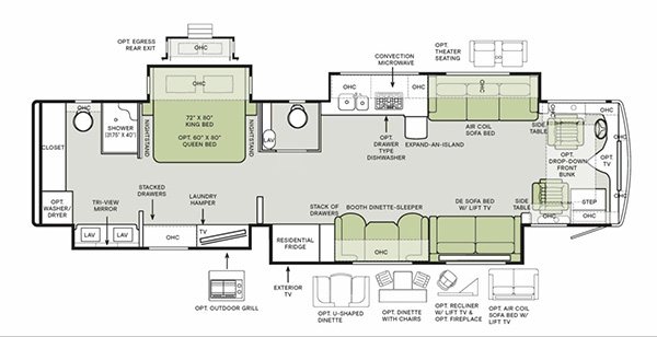 2024 Phaeton 40 IH Floorplan