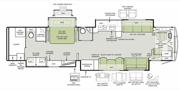 2024 Phaeton 44 OH Floorplan