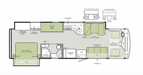 2024 Tiffin Open Road 32 FA Floorplan