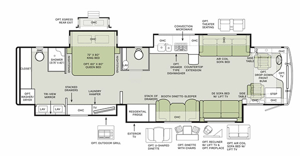 2025 Phaeton 40 IH Floorplan