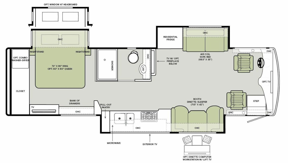 2024 Tiffin Allegro Breeze 33 BR Floorplan