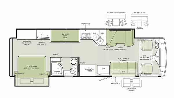 2025 Tiffin Open Road 32 FA Floorplan